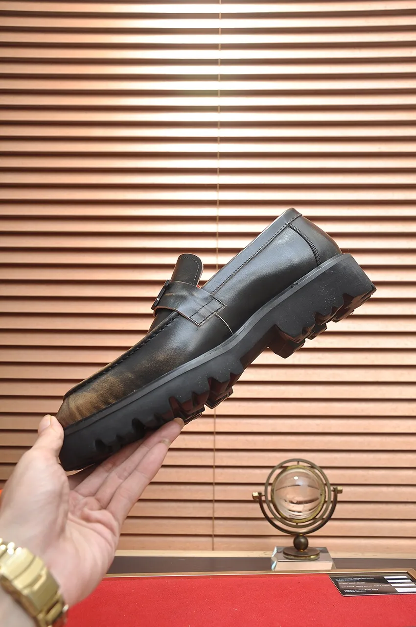 Men's Men's Shoes💰560💶[[HERMES]] (High-end Niuli) New 🍀 HERMES - top version of Ferragamo's classic casual leather shoes! Made of imported original cowhide, the inner top layer is comfortable cowhide lining! Original wear-resistant rubber outsole! High quality products! Code number 38-45 (45 customized)